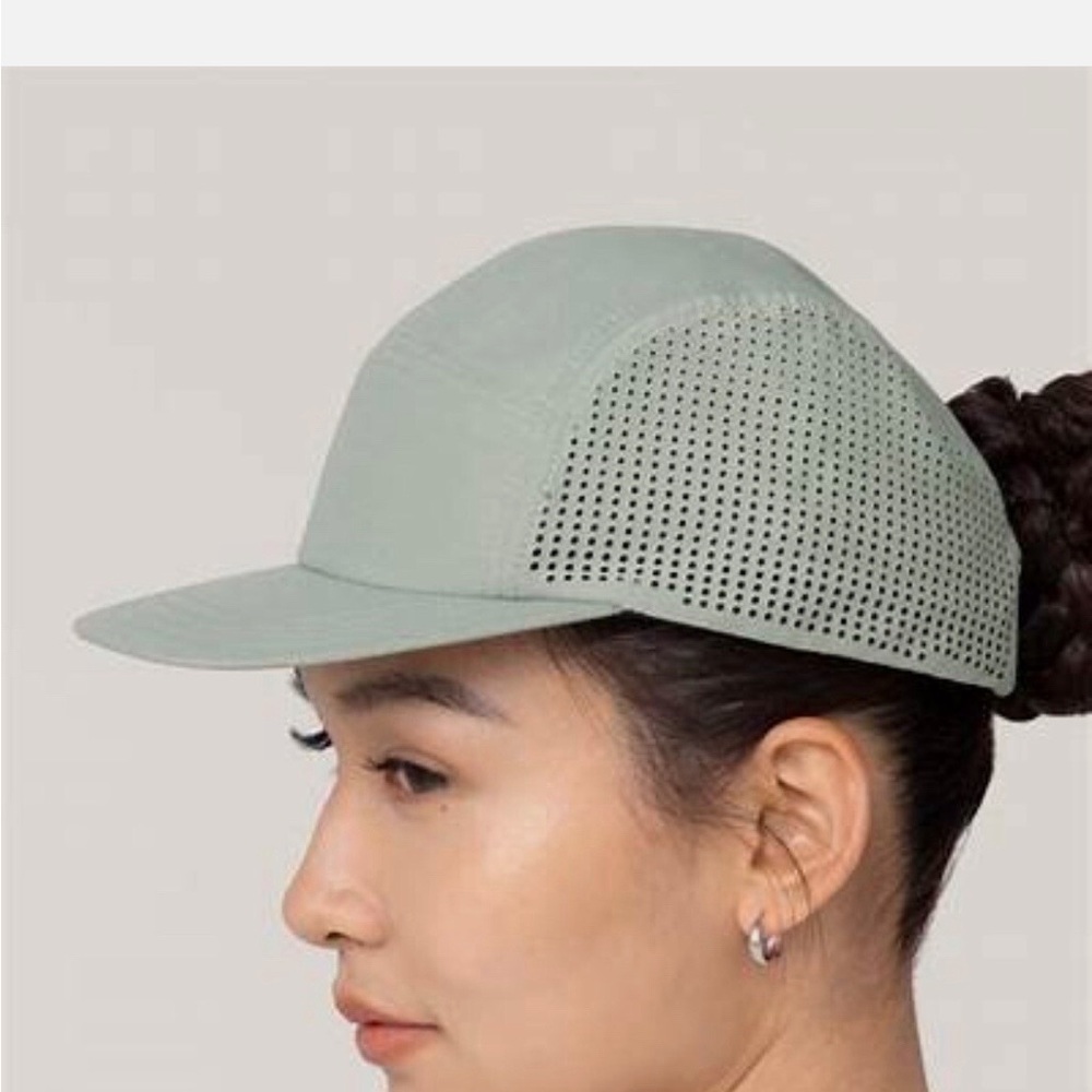 Allbirds Natural Run Cap Merino Wool Blend Unisex 5 Panel In Hazy Pine Netplus